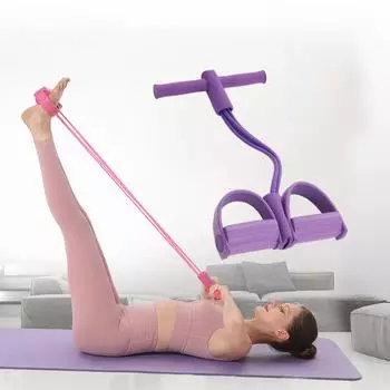 Слипоны для приседаний СПИД, стройный живот, фитнес, йога для дома, с четырьмя трубками, скольжения, веревка для пилатеса, многофункциональный домашний браслет для йоги, 1 шт.