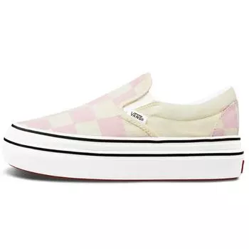 Слипоны Vans Classic ComfyCush Big Classics Checker — мужские кроссовки Blushing Bride розово-белого цвета VN0A4U1FXT5