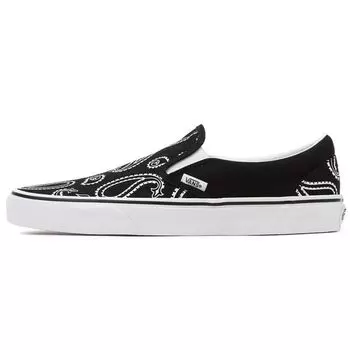 Слипоны Vans Classic Peace Paisley — черные кроссовки унисекс True-White VN0A5JMHB0E 36.5