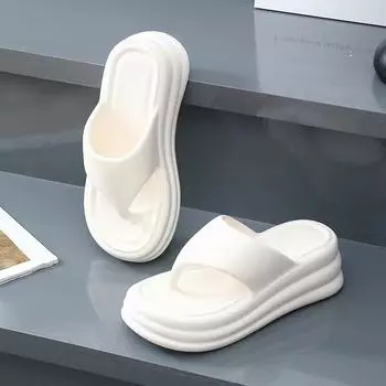 Женские нескользящие тапочки из ЭВА с очень толстой подошвой, домашняя мода, супермягкая ступенька 36 белый