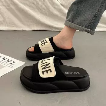 Slippers 2024 women s summer fashion matching skirt new thick bottom out French flat bottom 36