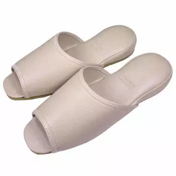 Slippers Antibacterial Aniline Leather M Beige AACA9900BE Wipeable Easy to Clean [Okumura]