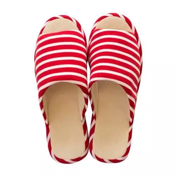 Slippers Comfort Border Room Shoes Red [Oka]