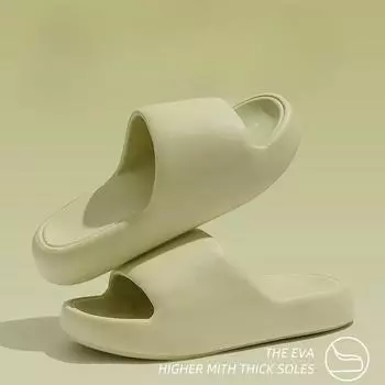 Slippers EVA Stepping on Shit Feeling Thick-soled Non-slip Deodorant Outdoor Wear Men and Women Couples Home Sandals and Slippers Students 44-45 белый