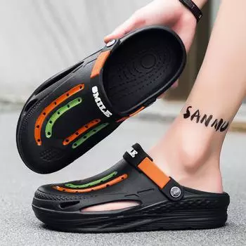 Slippers for Man Outdoor Anti Slip Thick Sole Men Slippers Trendy Men Sandal Sleepers Men Summer Beach Shoe Zapatillas De Hombre 40 серый