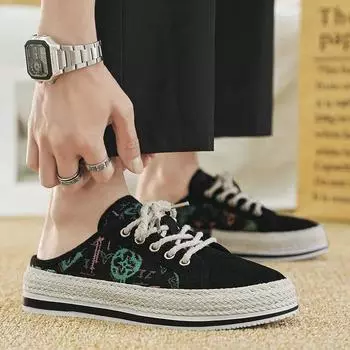 Slippers for Men Outdoor Eva Sandals Man Canvas Shoes Mascullino Designer Luxury Low Price Comfortable Rubber Fun Clappers 2024 39