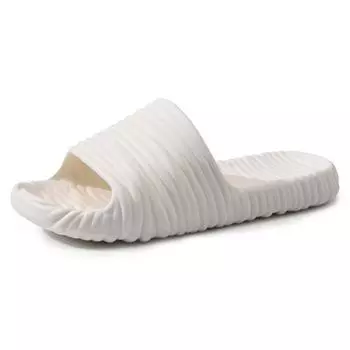 Slippers men and women couples summer wear fashion casual sandals indoor non-slip versatile flat bottom one-word drag 36-37 белый