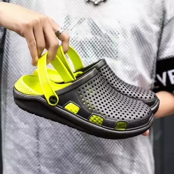 Slippers men s 2025 summer new trendy versatile hole shoes wear non-slip wear-resistant soft-soled casual beach sandals 40