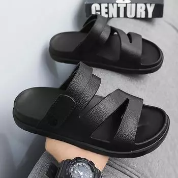 Slippers men s 2025 summer new wear stepping on shit feeling casual versatile sports men s soft sole two wear dual-purpose sandals 40 чёрный