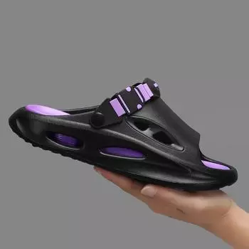 Slippers men s 2025 summer new youth wind outside wear home bathing dual-purpose driving sports stepping on shit cool slippers 39