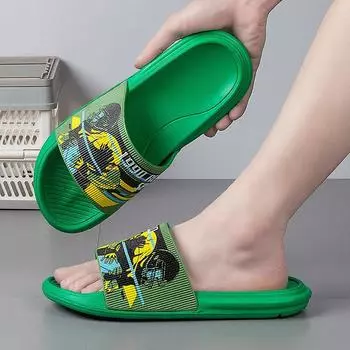 Slippers men s home summer cartoon men s drag non-slip soft bottom wear sandals slippers 39 чёрный