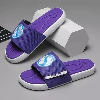 Slippers men s new high-end sense, wearing thick-soled household men s soft-soled cool slippers slippers 39 чёрный