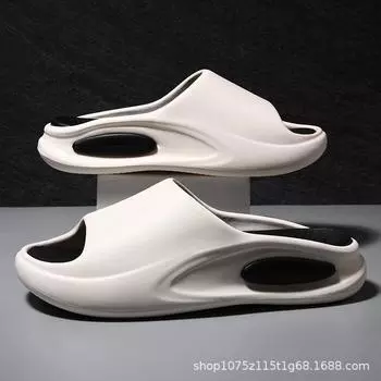 Slippers men s new summer thick-soled outer wear non-slip casual sandals fashion sports beach versatile one-word drag 40-41 белый