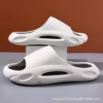 Slippers men s new summer wear soft bottom non-slip versatile sandals casual fashion thick bottom beach word 40-41 белый