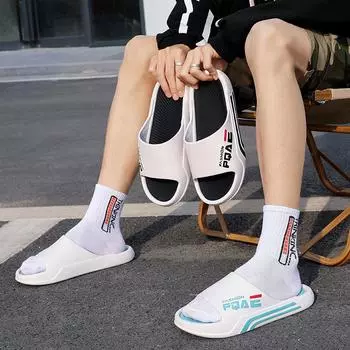 Slippers men s summer 2025 popular outside wear home men s outdoor home sports trend thickened soft bottom men s sandals 40-41