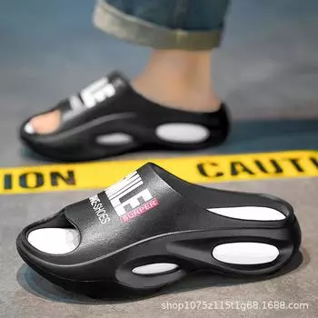 Slippers men s summer new casual outer wear thick bottom non-slip deodorant outdoor sports beach men s one-word drag 40-41