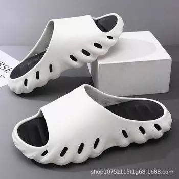 Slippers men s summer new casual thick-bottomed non-slip sandals outdoor beach one-word drag for 40-41