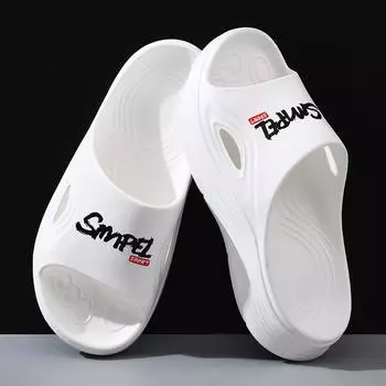 Slippers men s summer new color matching non-slip thick-soled sandals hollow comfortable casual beach shoes men 40-41 белый