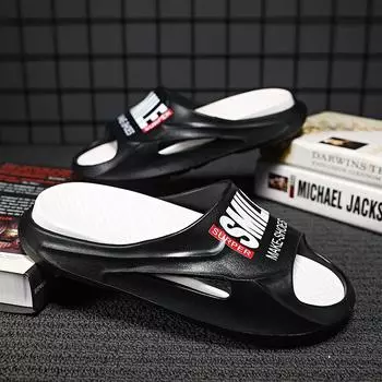 Slippers men s summer thick bottom home indoor bathroom non-slip deodorant outdoor beach one-word 40-41