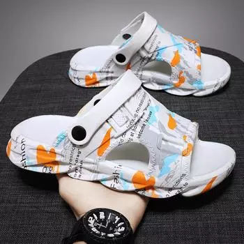 Slippers men s summer trend outer wear non-slip wear-resistant stepping shit feeling youth outdoor sports dual-purpose sand Shoes 37