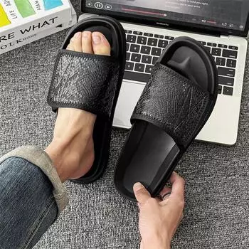 Slippers men s summer wear non-slip new men s thick-soled breathable casual sandals beach shoes 371250-J 38 чёрный