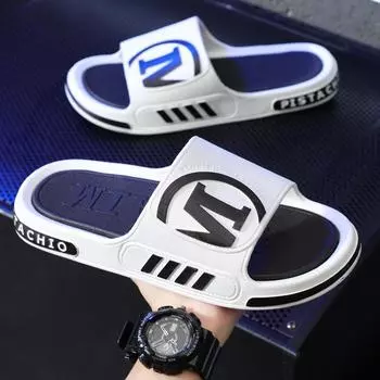 Slippers men s summer wear sports leisure bathroom bath sandals youth fashion soft-soled beach sandals 40-41 [Standard code]