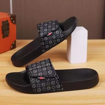 Slippers men s summer wear Velcro stepping on shit feeling lucky large size 47 beach sandals slippers 39