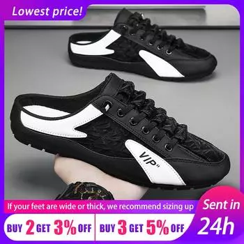 Slippers Men Sandals Men s Sneakers Half Slippers Summer High quality shoes Men s Casual Shoes tenis zapatos baratos liquidacin 41 зелёный