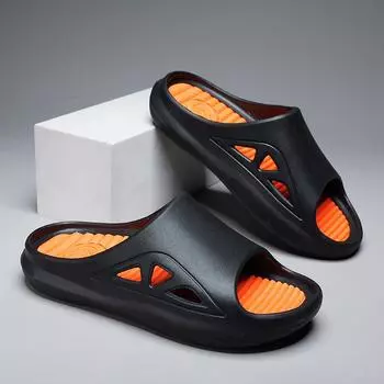 Slippers Men Summer Fashion Men Slides Male Shoes Outside Thick Sole Comfortable Home Slipper Outdoor Beach Unisex Massage Shoes 36-37