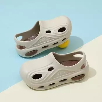 slippers summer boys and girls hole shoes outdoor wear beach shoes non-slip middle and older bag head cool slippers 195 (suitable for sizes 28-29/inner length 19.5cm)