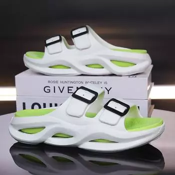 Slippers summer new breathable men s casual outdoor beach shoes classic slippers soft-sole non-slip comfort thick-sole sandals 42-43