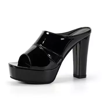 Slippers women s outer wear 2021 summer new fashion waterproof table one-word mop versatile high heels thick heel sandals women 34