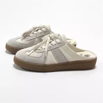 Slippers women s spring and summer 2025 new flat bottom one pedal lazy without heel cool slippers half bag head women s shoes 35