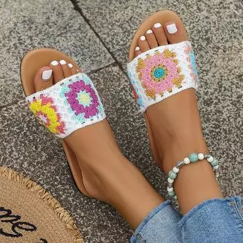 Тапочки женские летние 2024 новые на толстой подошве с мягкой подошвой модные тапочки для дома и отдыха на море женские нескользящие на низком каблуке 36 коричневый