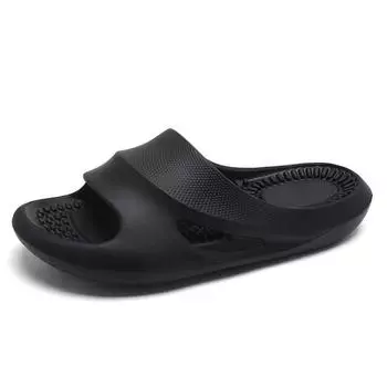 Slippers women s summer outdoor wear thick-soled non-slip one-word drag women s casual beach sandals women 35-36 чёрный