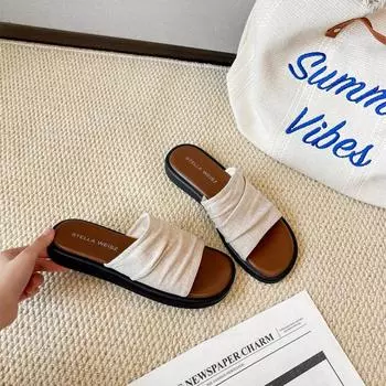 Slippers women s summer outer wear new models with skirts seaside summer outer wear beautiful cool slippers women s small sandals 35