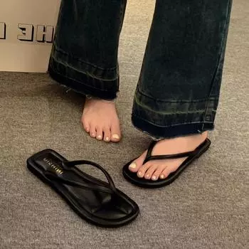 Slippers Women Summer Luxury Slides Shoes Rubber Flip Flops Shale Female Beach Pantofle Platform Designer Hawaiian Sabot 2024 35 чёрный