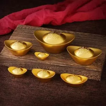 Слитки сплава Имитация золота Антиквариат Привлечение богатства Украшения для рабочего стола Украшения для гостиной Подарки на открытие и новоселье