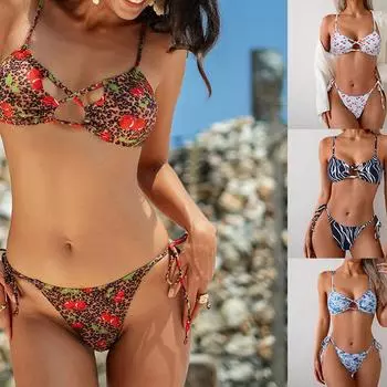 Слитный купальник бикини с крестообразным принтом, женский сексуальный купальник, женский купальный костюм S
