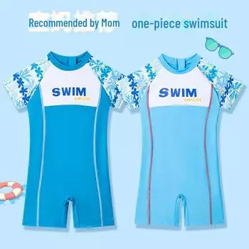 Слитный купальник для мальчиков с мультяшным принтом для осенне-зимнего плавания и посещения горячих источников 2XL for height 105-120cm, weight 18-22kg