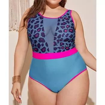 Слитный купальник европейский и американский Слитный купальник большого размера женский 4XL