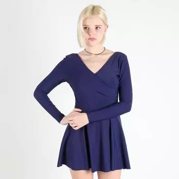 Слитный купальник с длинным рукавом, темно-синий M