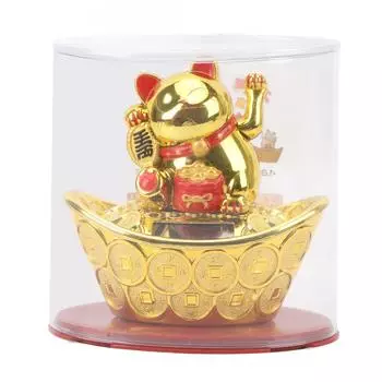 Слиток, счастливый машущий кот, машущий рукой на солнечной энергии, кот удачи, очаровательный пластиковый приветственный кошачий орнамент