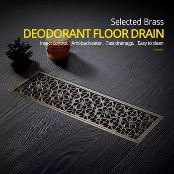 Слив 10*30 см евро античная латунь художественная резная крышка сливного отверстия для пола слив для душа аксессуары для ванной комнаты фильтр DL8547