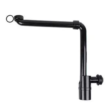 Слив 1-1/4 дюйма, экономящий место, сифон для раковины, регулируемый сифон для умывальника, сифон для раковины в ванной комнате чёрный