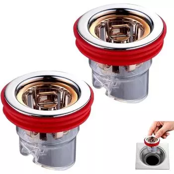 Слив для пола с защитой от запаха, Предотвращение обратного потока слива в полу, Слив для пола с защитой от запаха, Предотвращение распространения запаха в душевых, ванных комнатах и кухнях 2 PCS