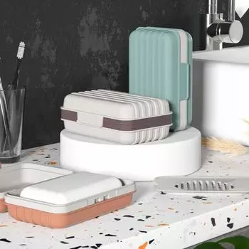 Слив легкий прочный 2-слойный защитный чехол для мыльницы Коробка для мыла синий