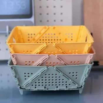 Сливная гигиеническая компактная корзина Быстрый слив ПП Складная настольная корзина для хранения фруктов Кухня розовый