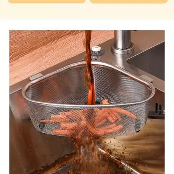 Сливная корзина для кухонной раковины, треугольная корзина для еды, овощей, фильтр для яиц, органайзер для хранения, кухонная полка, стеллаж для сушки A