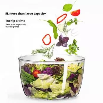 Сливная корзина для салата с нескользящим резиновым основанием. Большая вместимость. Герметичная для пищевых продуктов. Супервысокоэффективная салатница для салата. L